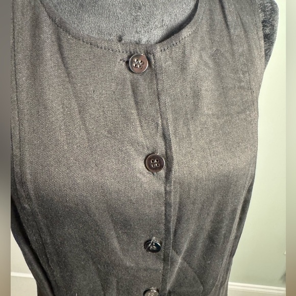 Worth New York Tank Linen blend Button Down Dress Pockets black - Picture 3 of 12